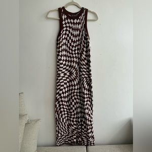 Graphic knit midi dress